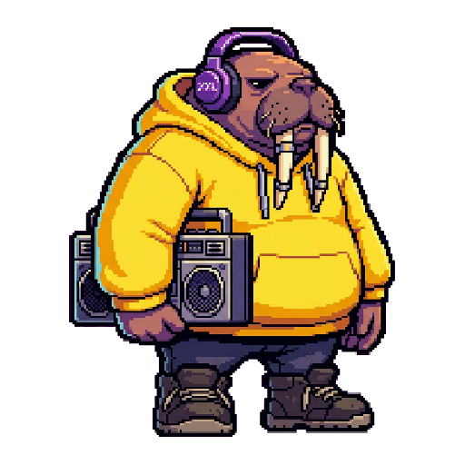 Moris, Walross — Rollinbit-Charakter (Pixel Art)